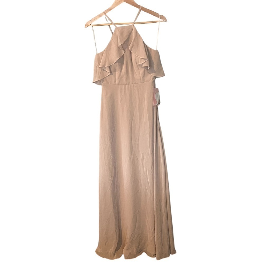 NWT Birdy Grey Jules Chiffon Bridesmaid Dress - Taupe - Picture 2 of 11